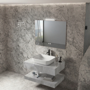 GJGC Modern Ceramic Art Wash Basin Embossed Countertop with Framed <strong>Mirror</strong> Wall Mounted Bathroom <strong>Vanities</strong> for Hotels Bathrooms - Product Image 2