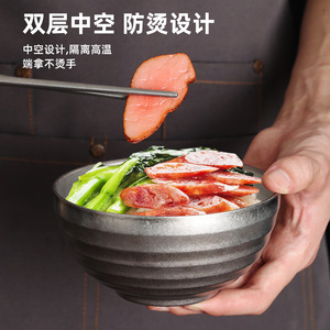 Stainless Steel Rice Bowl Spiral Design Durable Home Use Solid Color - Product Image 3