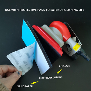 ATPRO-<span class=keywords><strong>Machine</strong></span> de ponçage pneumatique carrée de 75/100mm, tampon de papier de verre, coussin rouge pour voiture - Product Image 5