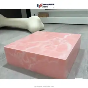 Nuovo Design Apulo bellissimo onice rosa per pietra marmo piano da tavolo da appoggio