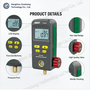 เกจวัดความดันดิจิตอล DUOYI DY518 สำหรับระบบ HVAC พร้อมฐานข้อมูลสารทำความเย็น 89 ชนิด สำหรับซ่อมแอร์และทดสอบการรั่วไหล - Product Image 4