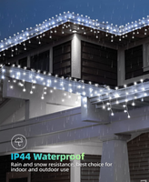 Guirlande lumineuse décorative de Noël en forme de glaçon, 300 LED, Ra50, 2700K, blanc chaud, 6 m, PVC, intérieur/extérieur, IP44, certifiée CE, garantie 1 an