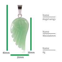 Pendentif Aile d'Ange en Cristal Naturel, Pierres Précieuses Polies à la Main, Breloques Chakra pour la Guérison Énergétique Reiki, Vente en Gros de Bijoux