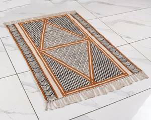 Indian Kilim Style Cotton Dhurrie <b>Rug</b> Hand Block Printed Handmade Carpet <b>Boho</b> Floor <b>Rug</b> Home Decor - Product Image 2