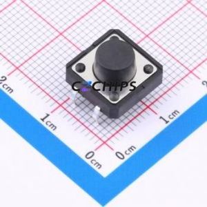 TS127CJ 250gf 009 Tactile Switch Through hole Component (THT)-4P,12x12mm Switch Single Pole Single Throw 2.5N Through Hole 12mm - Product Image 1