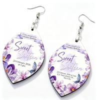 Boucles d'oreilles personnalisées double face par sublimation, motif feuille, finition ultra brillante, faites à la main, écologiques, en bois, fournitures pour bijoux à crochet