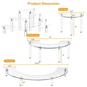Présentoir à Gâteaux Ovale en Acrylique Transparent à Double Niveau, Support de Présentation 3D pour Desserts et <span class=keywords><strong>Cupcakes</strong></span>, Idéal Mariages et Anniversaires - Vente en Gros Usine - Product Image 5