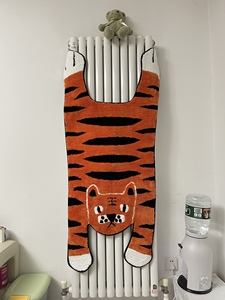Tapis fait à la main pour salon, grande taille, accessoire de couleur noire personnalisé, shag, imprimé d'animaux, tigre tibétain - Product Image 6