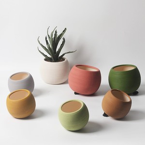 Pot de fleurs en ciment céramique respirant, design nordique transparent, pour la plantation de micro-paysages, de mousse, de plantes succulentes, d'asperges et de plantes vertes. - Product Image 1