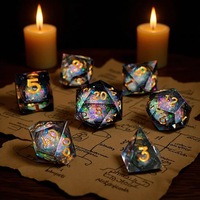 Dés à vingt faces en résine à noyau liquide avec sable mouvant pour jeux de rôle D&D, ensemble de dés Cthulhu à angle droit