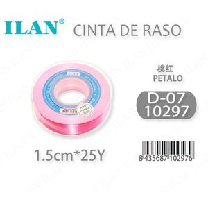 ริบบิ้นผ้าซาตินอิลัน 1.5 ซม. 25 หลา สีชมพูกลีบดอกไม้ สำหรับงานประดิษฐ์และตกแต่ง - Product Image 3