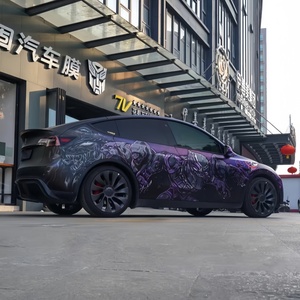 <span class=keywords><strong>Film</strong></span> de peinture automobile personnalisé KMS Black Panther Venom PET, finition brillante changeante de couleur, épaisseur 8MIL, 90% de protection UV, 80% de rejet IR - Product Image 6