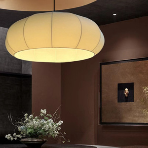 Japanese Style Chandelier Round White E27 LED Pendant <b>Light</b> For Living Room Or Dining Room - Product Image 3