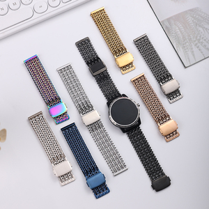 Compatible avec les nouveaux bracelets de montre GT5/GT6 en acier inoxydable, fermoir magnétique en forme de V, motif épis de blé, pour <span class=keywords><strong>Watch</strong></span> <span class=keywords><strong>5</strong></span> Pro - Product Image 5