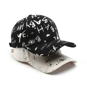 Gorra de béisbol con estampado de grafiti para hombre y mujer, gorro de béisbol con estampado de grafiti, estilo urbano, Snapback, Hip-Hop, personalizado, venta al por mayor