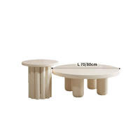 Table basse en bois style crème moderne avec design décoratif pour petits appartements et hôtels, meubles de salon