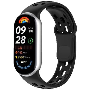 Bracelet de remplacement respirant avec boucle inversée et tête métallique pour Xiaomi Mi Band 10 Cellular - Product Image 4