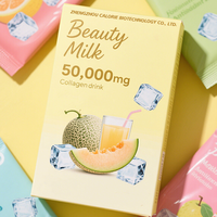 Poudre de Lait de Beauté Saveur Fraise Infusée au Collagène Halal Végétalien en Sachet – Sachets de Poudre de Lait de Beauté Multi-Saveurs au Collagène