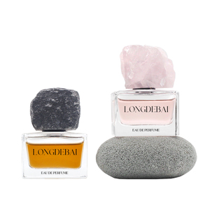 Nuevo Diseño Personalizado de Botellas de Perfume de Vidrio Transparente de Lujo de 30 ml, 50 ml y 100 ml con Tapas de Piedras de Colores - Product Image 2