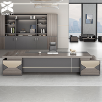 Bureau de direction moderne et simple, table d'ordinateur pour employés, mobilier de bureau en mélamine pour immeuble de bureaux