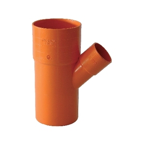 Raccordo a 45 Gradi in PVC Arancione, Diametro Ridotto 100 X 82, per Sistemi di Drenaggio - Product Image 1