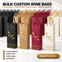 Sacs en papier pour bouteilles de vin en gros, directement de l'usine, avec logo personnalisé et impression dorée pour les distributeurs et les commandes en gros