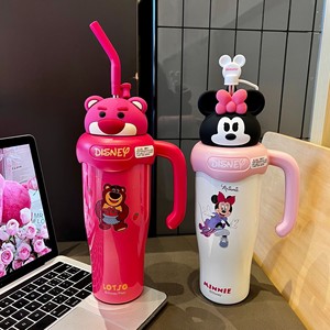 แก้วน้ำสแตนเลสเก็บความร้อนสำหรับเด็กผู้หญิง, แก้วน้ำดื่มพร้อมหลอด - Product Image 3