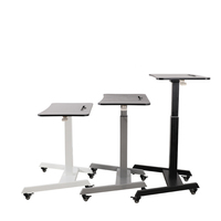 QB2 blanc pneumatique Design ergonomique une jambe hauteur réglable discours bureau pédale contrôle ressort à gaz Portable ordinateur portable bureau