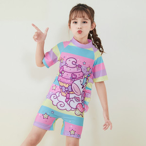 Ensemble <span class=keywords><strong>de</strong></span> <span class=keywords><strong>maillot</strong></span> <span class=keywords><strong>de</strong></span> <span class=keywords><strong>bain</strong></span> 2 pièces pour filles, motif dessin animé, avec short et bonnet <span class=keywords><strong>de</strong></span> <span class=keywords><strong>bain</strong></span> en mousseline, idéal pour le surf - Product Image 4