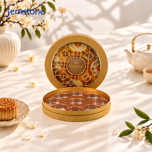 Caja de Cartón Redonda Personalizada para Pasteles y Postres con Tapa con Ventana, Tubo de Cartón para Mooncakes - Product Image 3