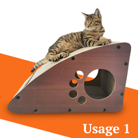 Árbol para Gatos Grande, Duradero y Sostenible, de Madera y Felpa, con Catnip, Juguete de Cartón Corrugado para Gatos y Perros