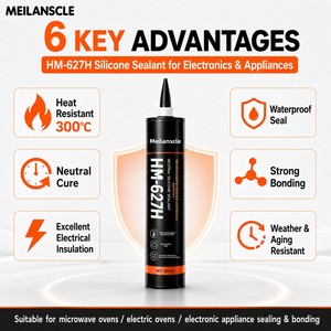 Scellant silicone RTV haute température HM-627H, durcissement neutre, résistant à la chaleur, adhésif <span class=keywords><strong>pour</strong></span> la construction, l'électronique, les fours, 300 ml - Product Image 3