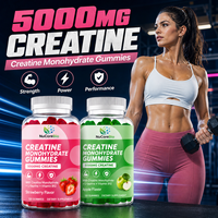 Gummies de Créatine Monohydrate 5000mg – Complément Alimentaire Adulte pour la Force Musculaire, l'Énergie et la Récupération – B12 – 120 Comprimés – Format Économique