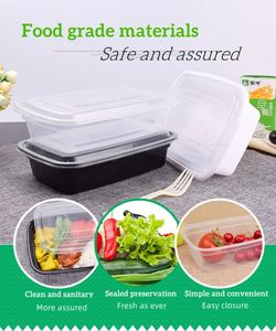 Contenedor de Alimentos de Plástico PP para Llevar, con Tapa Hermética, Caja Bento, Preparación de Comidas, Desechable, Apto para Microondas y Lavavajillas - Product Image 3