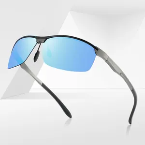 Hochwertige halb halb randlose Magnesium-Aluminium-Legierung Rahmen Trendy polarisierte Sonnenbrille