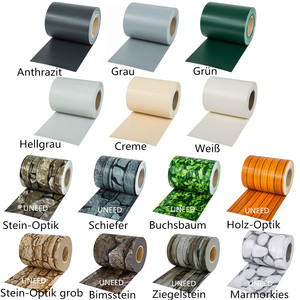 450G/M2 19ซม. * 35ม. PVC Strip รั้วผ้าใบกันน้ำสำหรับตกแต่งสวน/Sichtschutzstreifen/Stein-Optik <span class=keywords><strong>Grob</strong></span> - Product Image 6