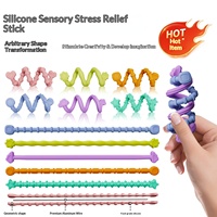Nouveau jouet sensoriel transfrontalier anti-stress en silicone, bâton texturé déformable (7-35 ans)