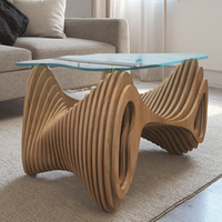 Mesa de Centro de Estilo Moderno Hecha a Mano con Panel de Madera, Color Personalizado, Muebles para Sala de Estar, Diseño Único y Personalizado para Dormitorio