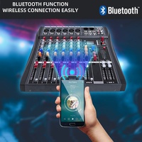 Mezclador de Audio Profesional Digital de 6 Canales Xtuga CT60X con USB, Respuesta de Frecuencia de 20Hz-20kHz, Relación S/N de 80dB, THD <0.03%