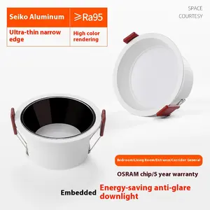 Ventes directes d'usine LED économie d'énergie 75MM plafonnier à trou ouvert projecteur de downlight pour salon chambre bureau