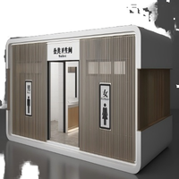 Toilettes mobiles de luxe de 40 pieds biodégradables, écologiques, design Apple Pod, conteneur pliable en acier et bois