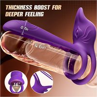 MOOLIGIRL Vibrierender Penisring-Vibrator für Paare mit Doppelstimulation für Penis & Klitoris, G-Punkt-Nippelklemmen, 10 Geschwindigkeitsstufen