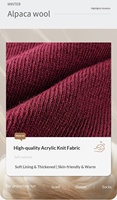 Ensemble 3 pièces de haute qualité : écharpe courte, cache-cou, gants tactiles, bonnet côtelé uni réglable pour femme - Hiver