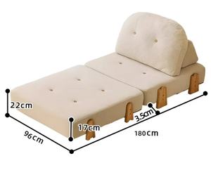 Divano Modulare Pieghevole Monoposto in Tofu Cremoso, Poltrona Pigra di Piccole Dimensioni con Rivestimento Rimovibile, Comfort Extra Morbido, Design Moderno - Product Image 5