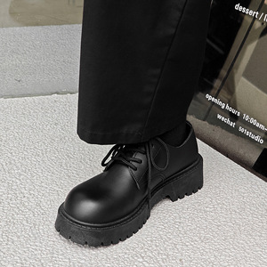 Men Big <b>Toe</b> Leather <b>Shoes</b> Spring Casual Retro Thick Sole Height Increasing Black Formal <b>Wide</b> Feet Trendy <b>Shoes</b> - Product Image 3