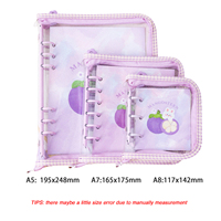 A5/A7/A8 Paillettes PVC Classeur à Feuilles Mobiles Planificateur 6 Anneaux et Mini 3 Anneaux Couverture de Carnet en Plastique avec Bords en Tissu Album Photo