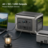 Kit Générateur Solaire Réutilisable à Charge Rapide Prêt à l'emploi : Station d'Énergie Portable 2500W 1920Wh + Panneau Solaire Pliable 100W/200W/600W