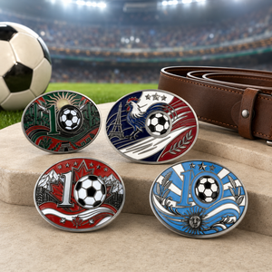Hebilla de Cinturón Metálica con Temática de Torneo de Fútbol, Hebilla Porta Cervezas de Aleación de Zinc para Regalo de Fiesta de Aficionados al Fútbol, Souvenir Deportivo al por Mayor - Product Image 1
