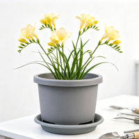 Pots de plantes en plastique PP durables en gros, avec trous de drainage, design respirant, capacité de 1,99 L, style moderne minimaliste, intérieur/extérieur