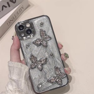 Coque de téléphone iPhone 17 16 15 14 13 12 11 Pro Max XS Plus avec papillon 3D avancé et diamants étincelants, accessoires iPhone - Product Image 4